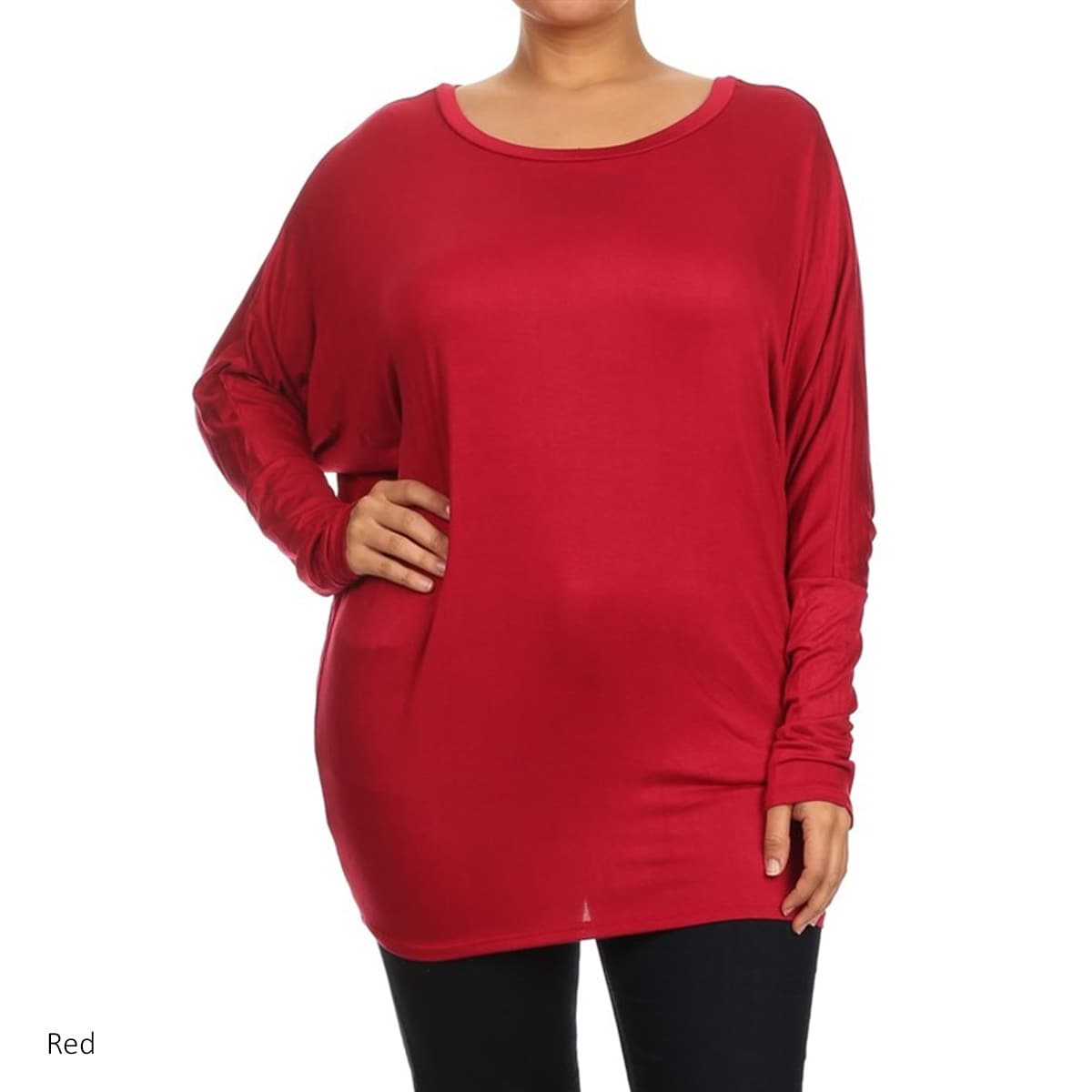 plus size red long sleeve shirt