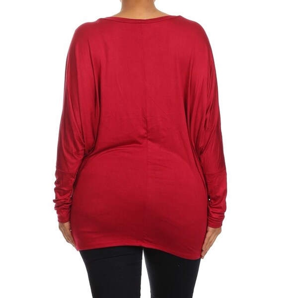 plus size red long sleeve shirt