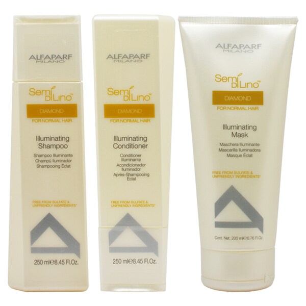 Alfaparf Semi Di Lino Diamond Illuminating Shampoo, Conditioner, and Mask Set Free Shipping On