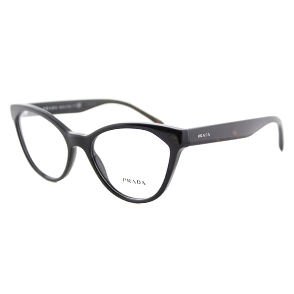Shop Prada Women's PR 02TV 1AB1O1 Black Plastic Cat-Eye Eyeglasses ...