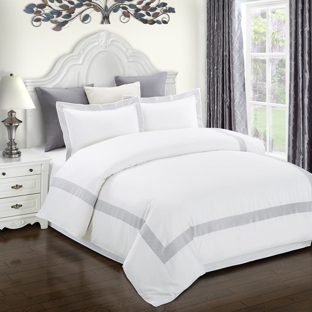 Superior Glenmont Embroidered Cotton Duvet Cover Set