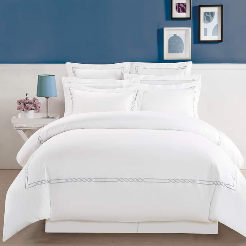 Superior Lorenz Embroidered Cotton Duvet Cover Set - Full - Queen