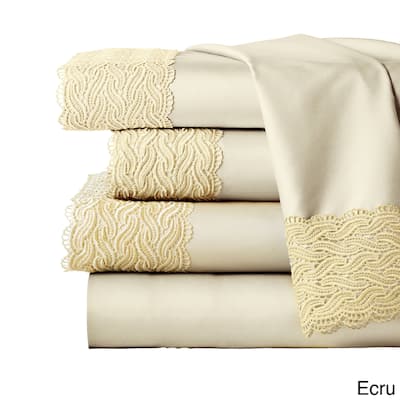 Porch & Den Gerda Deep Pocket Over-sized Cotton Lace Bed Sheet Set