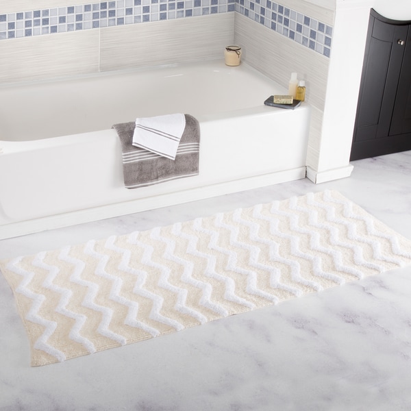Windsor Home 24 x 60-inch 100 Cotton Chevron Bathroom Mat