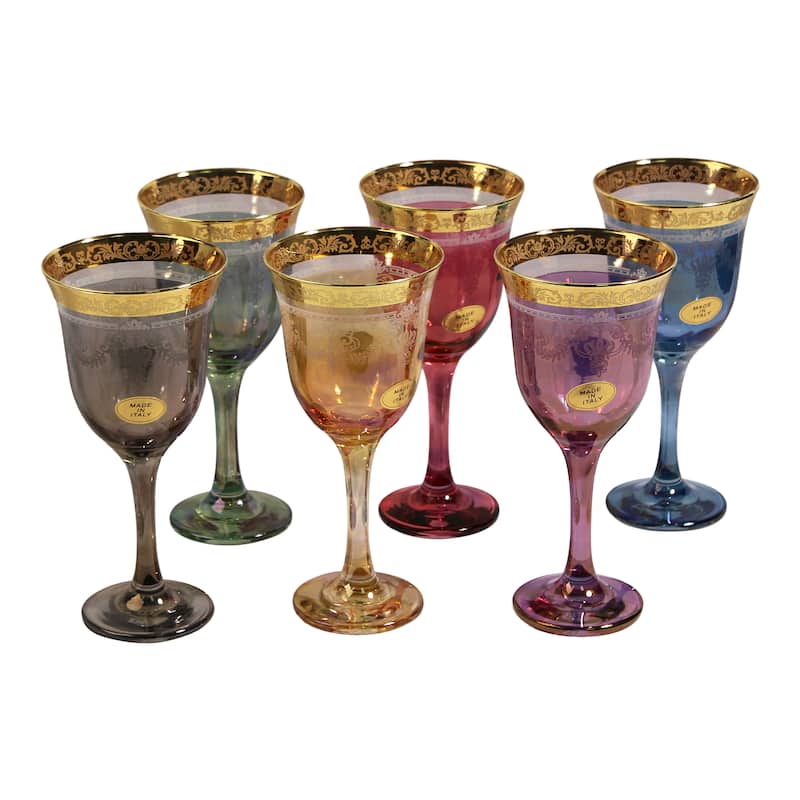 Lorren Home Trend Choice of Color Multicolored 6-piece Wine Goblet Set