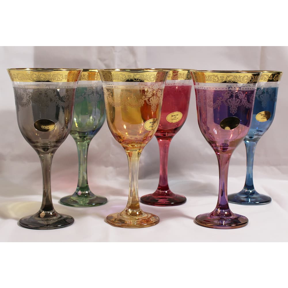 Lorren Home Trend Choice of Color Multicolored 6-piece Wine Goblet Set