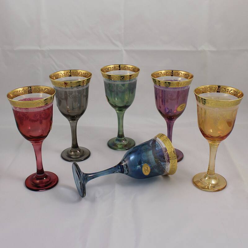 Lorren Home Trend Choice of Color Multicolored 6-piece Wine Goblet Set