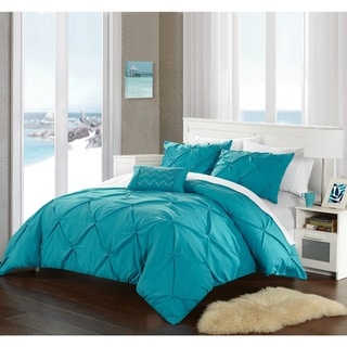 8 Piece Turquoise Luxury Pintuck Comforter/Bedding+Sheet Set Bed-in-A-Bag 