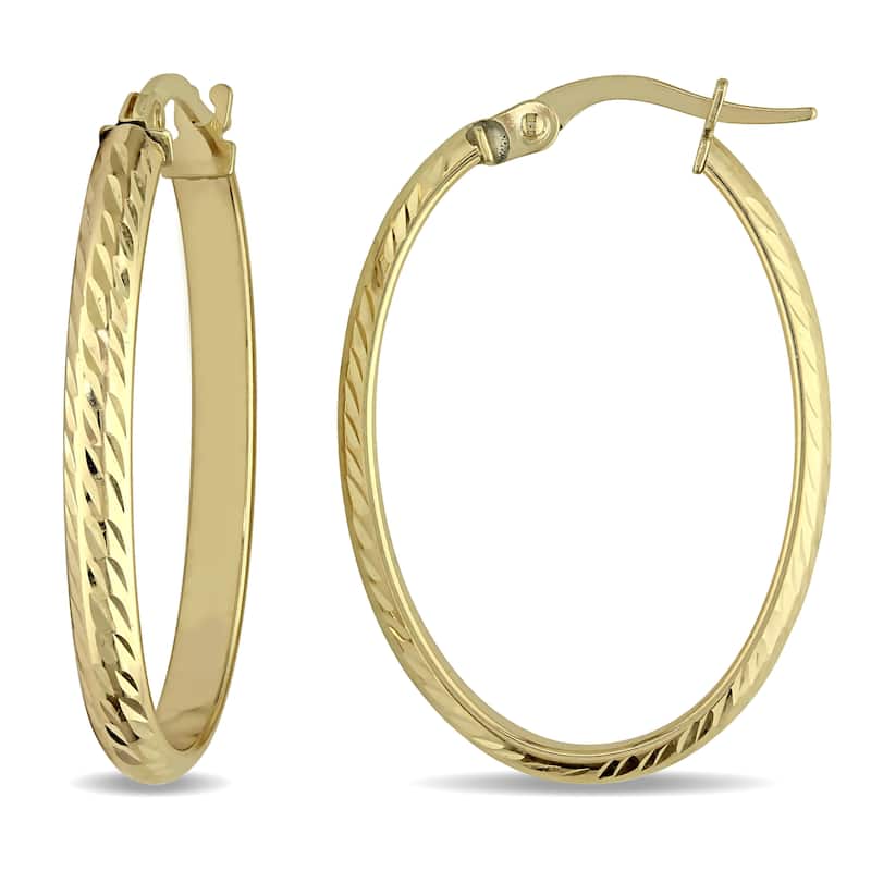 Miadora 10k Yellow Gold Classic Slender Hoop Earrings