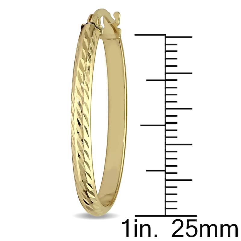 Miadora 10k Yellow Gold Classic Slender Hoop Earrings