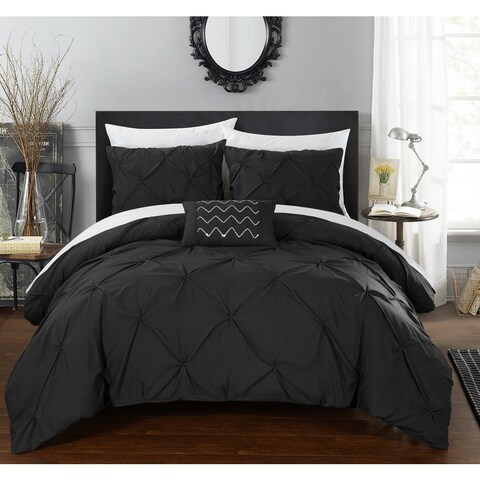 Chic Home Whitley Black 8-Piece Bed in a Bag Duvet Cover with Sheet Set