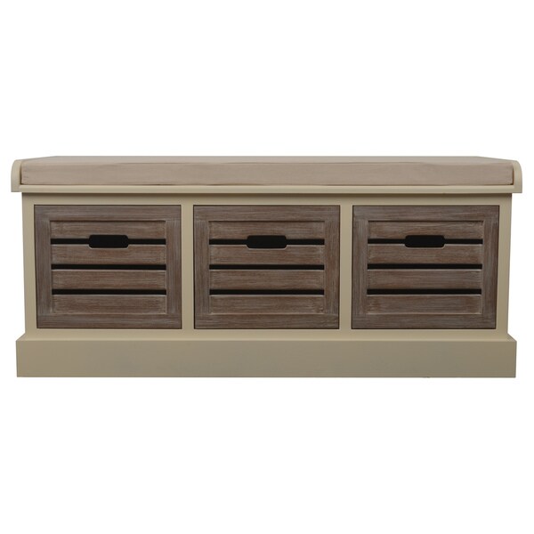 Shop Melody 3 Drawer Storage Bench With Cushion Free