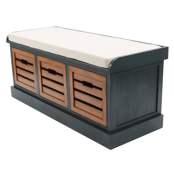 Shop Melody 3 Drawer Storage Bench With Cushion Free Shipping