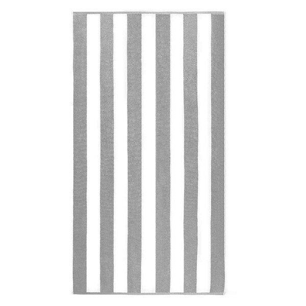gray and white striped towels