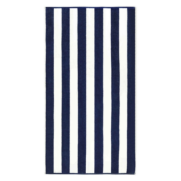 navy stripe beach towel