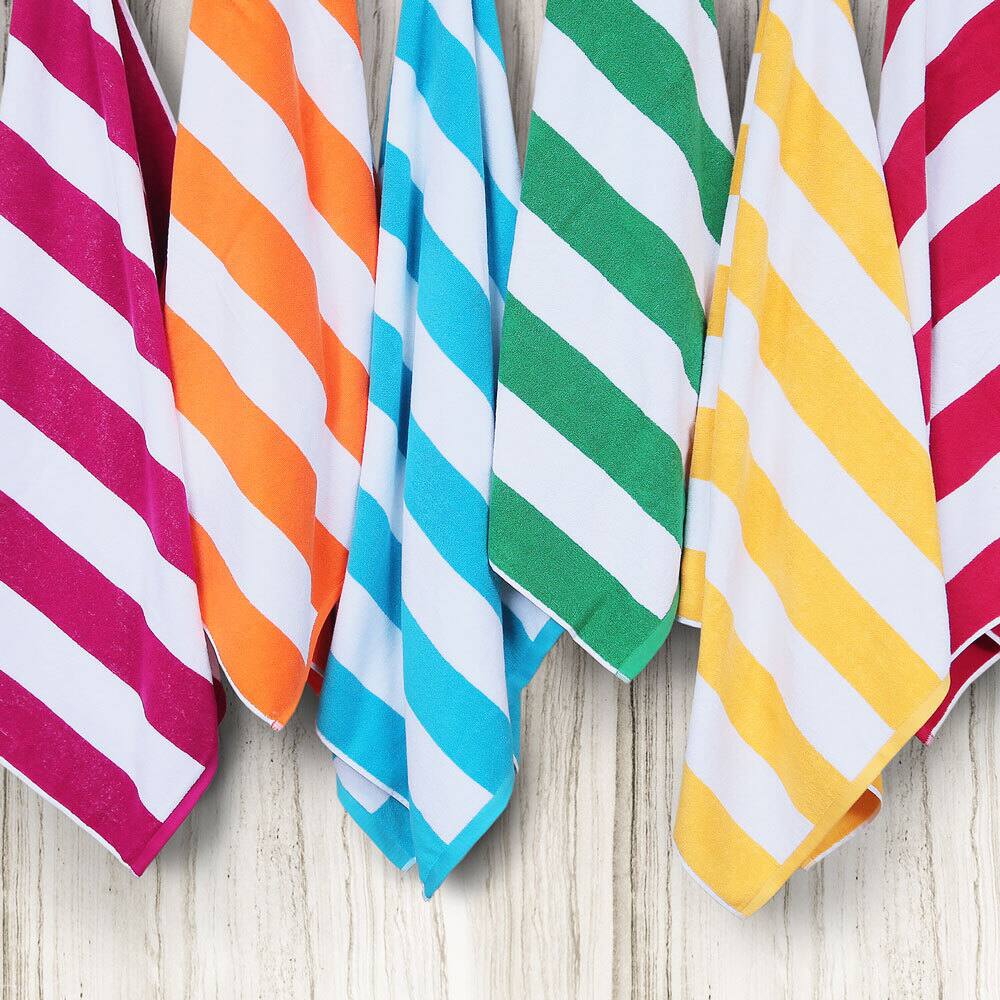Anatalya Classic Resort Cabana Stripe 40"x70" Egyptian Cotton Beach Towel (Set of 2) - 40 x 70 - 40 x 70