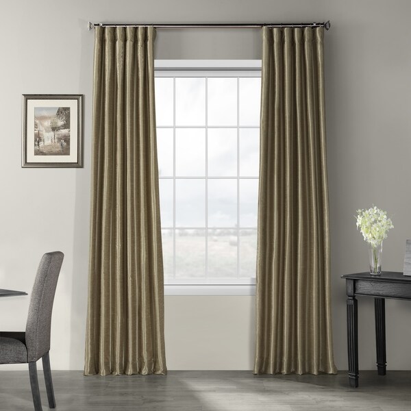 Exclusive Fabrics Vintage Textured Faux Dupioni Silk Curtain Panel