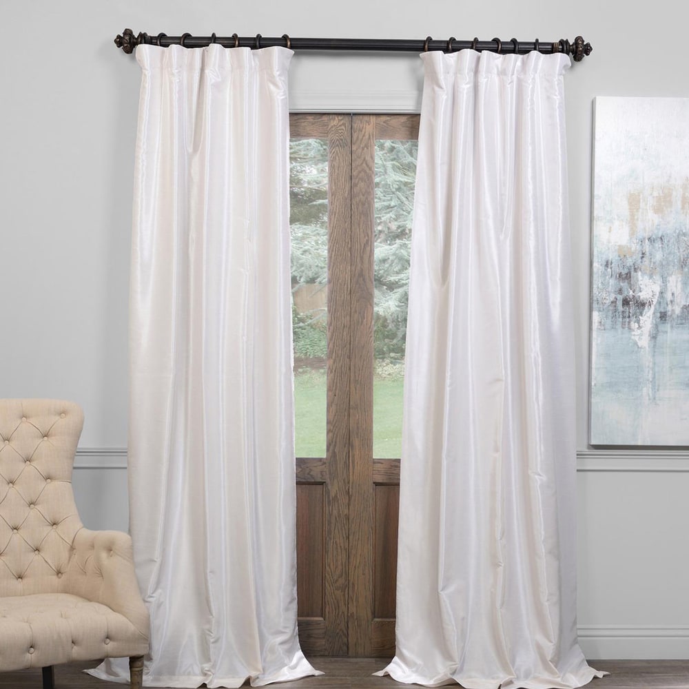 Exclusive Fabrics Blackout Vintage Textured Faux Dupioni Silk Curtain 1 Panel On Sale Overstock 12269979