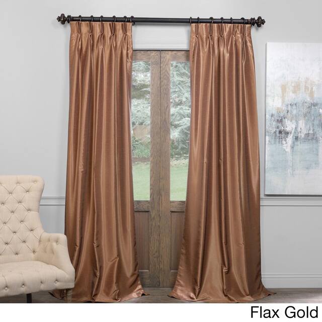 Exclusive Fabrics Solid Faux Dupioni Pleated Blackout Curtain Panel