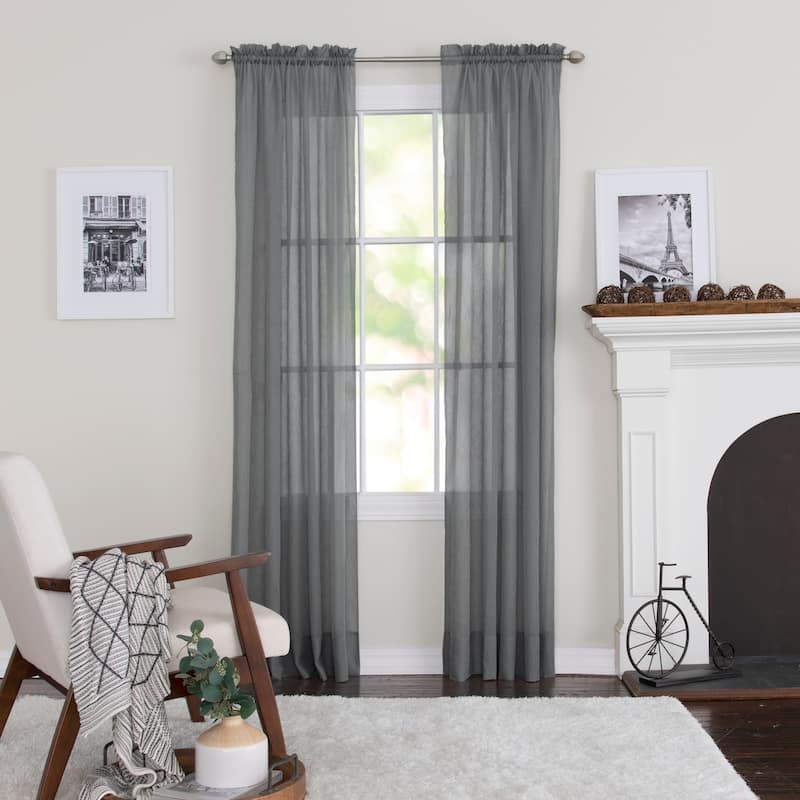 Miller Curtains Preston 63-inch Rod Pocket Sheer Curtain Panel - 52 x 63 - 52 x 63