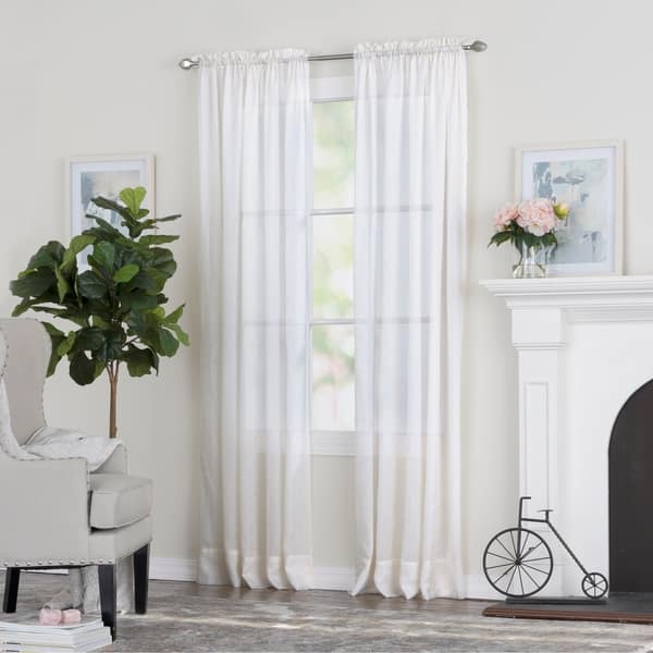 Miller Curtains Preston 63 Inch Rod Pocket Sheer Curtain Curtains Preston 63 Inch Rod Pocket