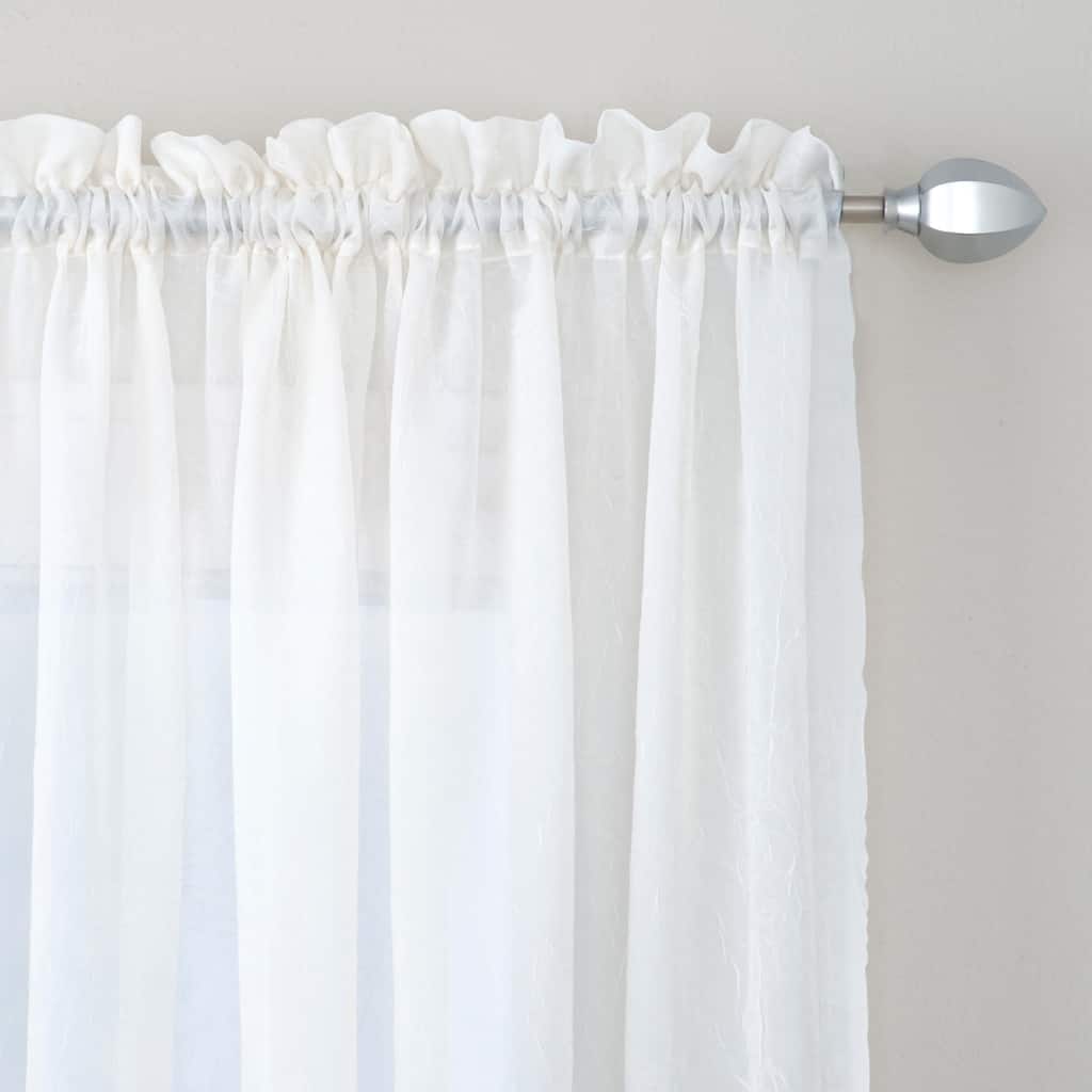 Miller Curtains Preston Sheer 108-Inch Rod Pocket Curtain Panel - 52 X 108 - 52 X 108