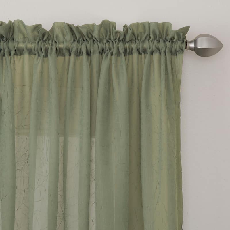 Miller Curtains Preston Sheer 108-Inch Rod Pocket Curtain Panel - 52 X 108 - 52 X 108 - Basil