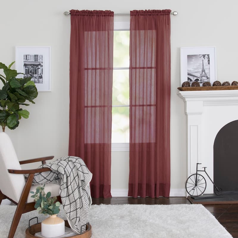 Miller Curtains Preston Sheer 108-Inch Rod Pocket Curtain Panel - 52 X 108 - 52 X 108