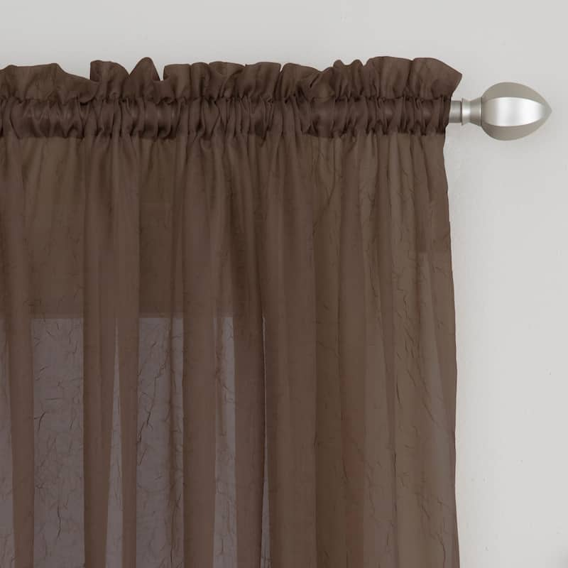 Miller Curtains Preston Sheer 108-Inch Rod Pocket Curtain Panel - 52 X 108 - 52 X 108 - Brown