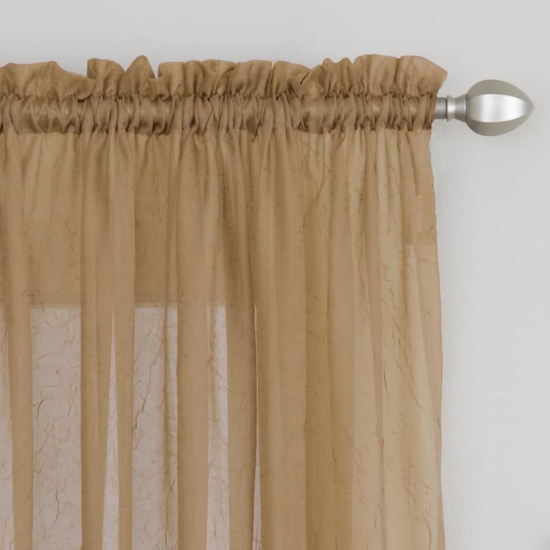 Miller Curtains Preston Sheer 108-Inch Rod Pocket Curtain Panel - 52 X 108 - 52 X 108 - Dijon