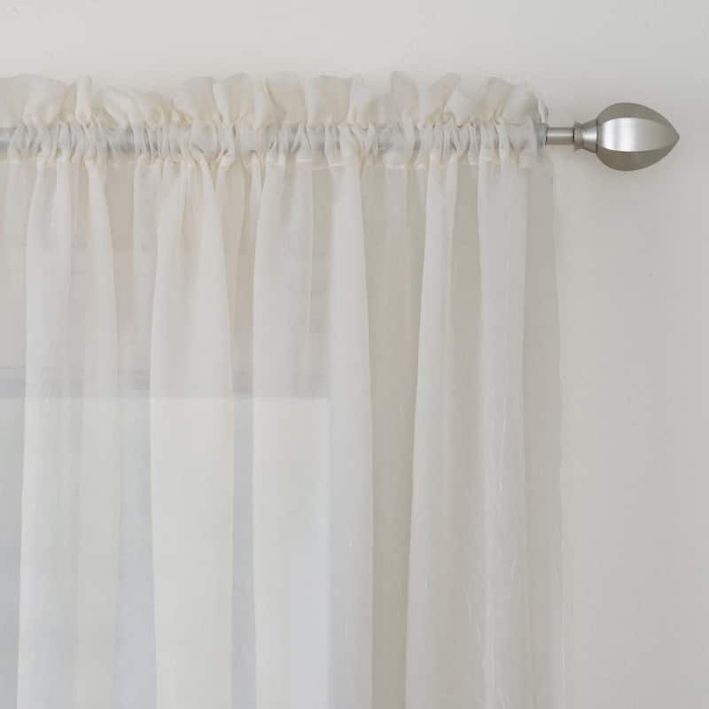 Miller Curtains Preston Sheer 108-Inch Rod Pocket Curtain Panel - 52 X 108 - 52 X 108 - Beige