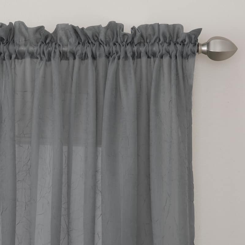 Miller Curtains Preston Sheer 108-Inch Rod Pocket Curtain Panel - 52 X 108 - 52 X 108 - Stone Grey