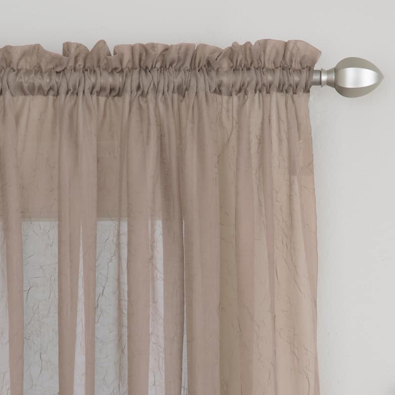 Miller Curtains Preston Sheer 108-Inch Rod Pocket Curtain Panel - 52 X 108 - 52 X 108 - Taupe