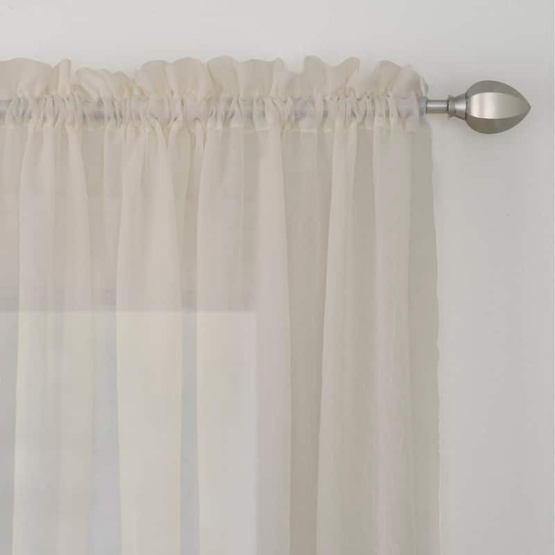 Miller Curtains Preston Sheer 108-Inch Rod Pocket Curtain Panel - 52 X 108 - 52 X 108 - Linen