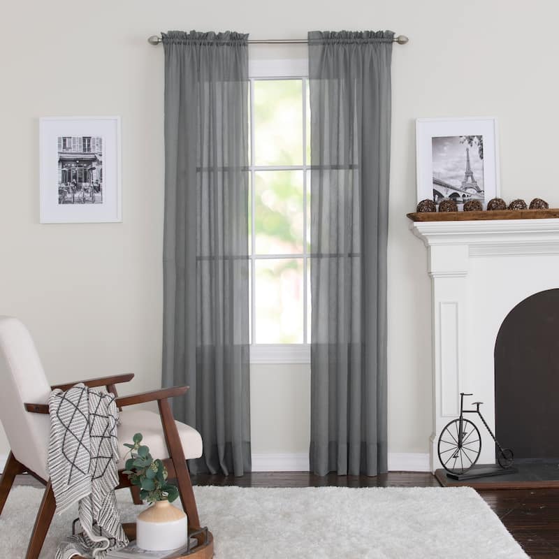 Miller Curtains Preston 84-Inch Rod Pocket Sheer Curtain Panel