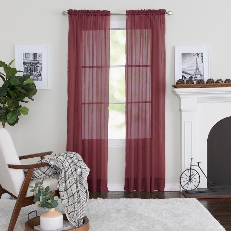 Miller Curtains Preston 84-Inch Rod Pocket Sheer Curtain Panel