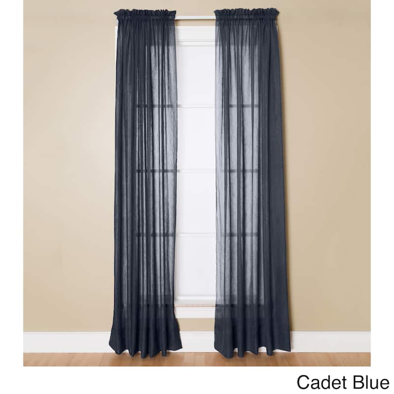 Miller Curtains Preston 84-Inch Rod Pocket Sheer Curtain Panel - 52 x 84 - Cadet Blue