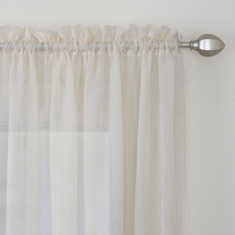 Miller Curtains Preston 95-inch Rod Pocket Sheer Curtain Panel - 52 x 95 - Beige