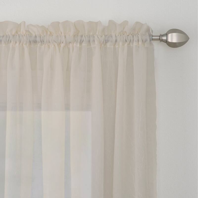 Miller Curtains Preston 95-inch Rod Pocket Sheer Curtain Panel - 52 x 95 - Linen