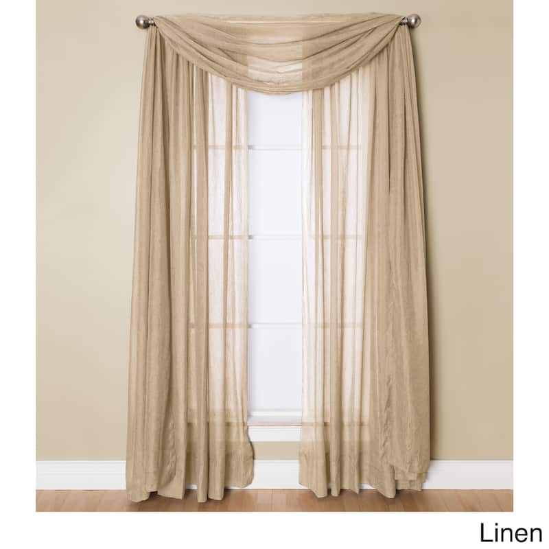 Miller Curtains Preston 216-inch Sheer Window Scarf - 48 x 216 - Linen