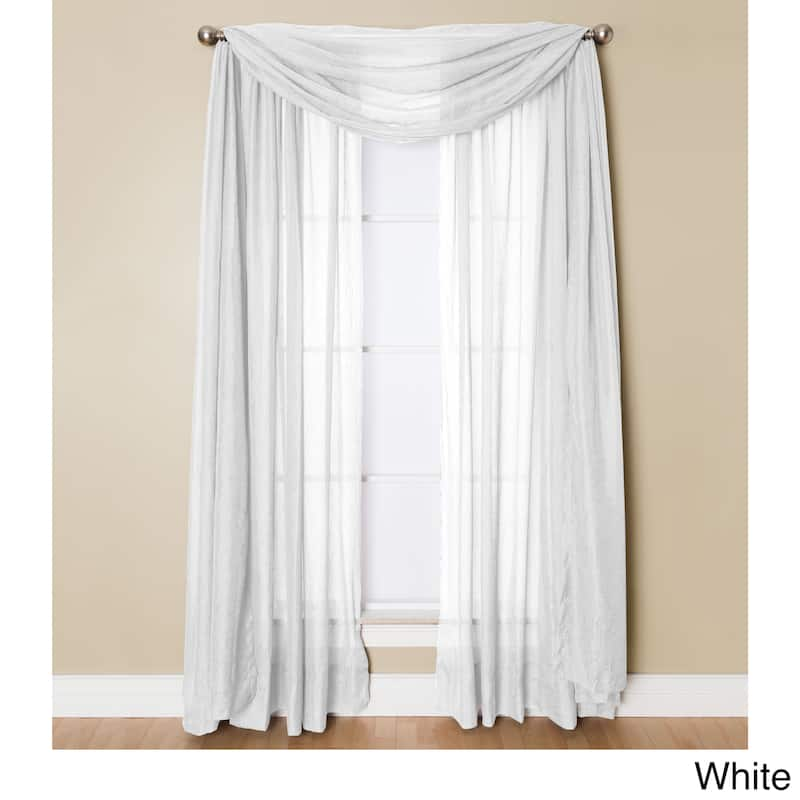 Miller Curtains Preston 216-inch Sheer Window Scarf - 48 x 216 - White