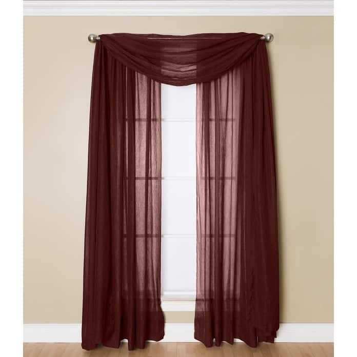 Miller Curtains Preston 216-inch Sheer Window Scarf - 48                                  x 216 - Cimson