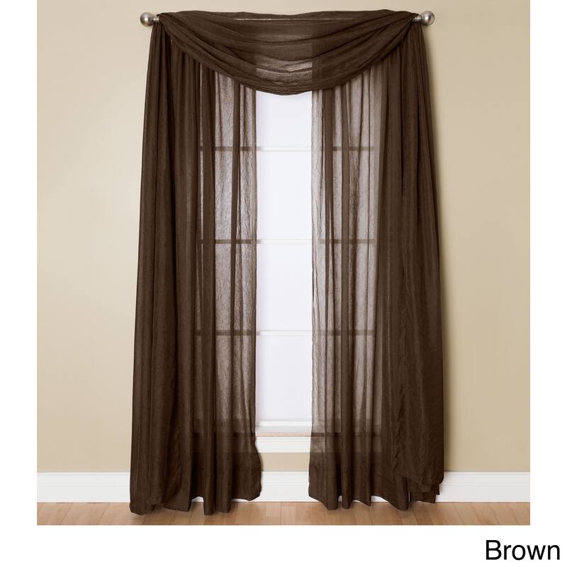 Miller Curtains Preston 216-inch Sheer Window Scarf - 48 x 216 - Brown