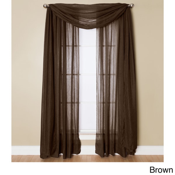 sheer brown window scarf