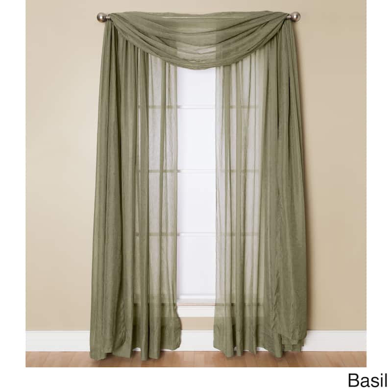 Miller Curtains Preston 216-inch Sheer Window Scarf - 48x 216 - Basil