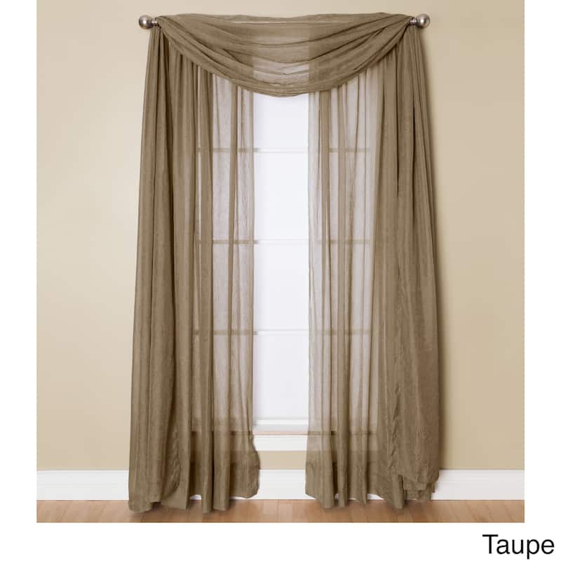 Miller Curtains Preston 216-inch Sheer Window Scarf - 48 x 216 - Taupe