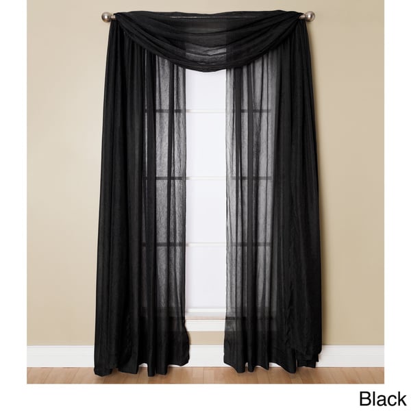 black sheer window scarf