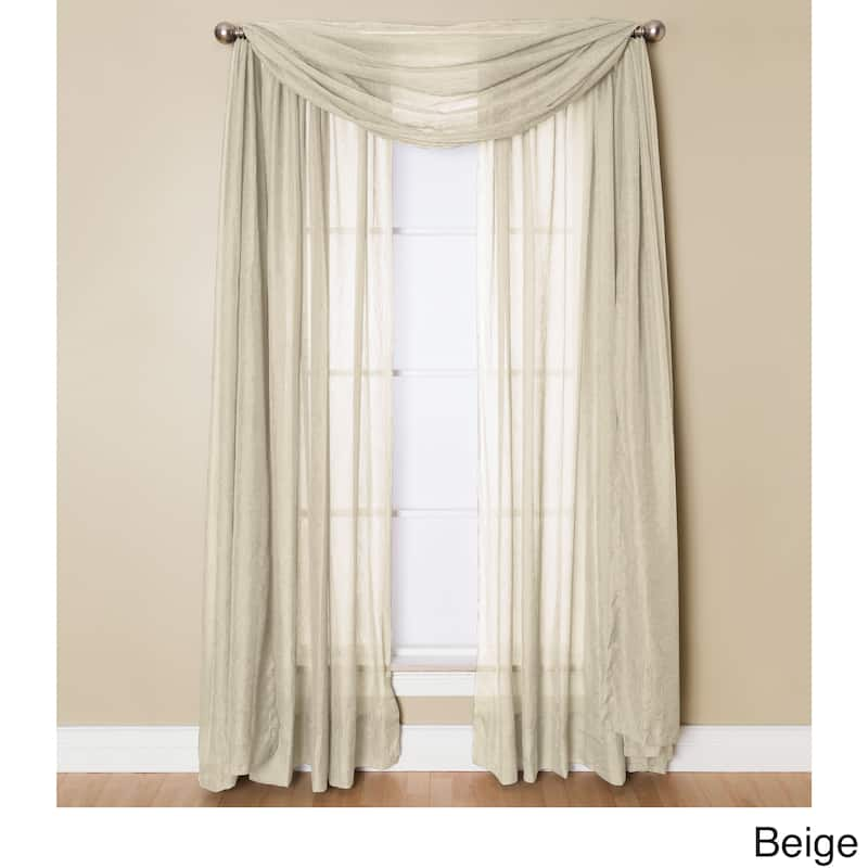 Miller Curtains Preston 216-inch Sheer Window Scarf - 48 x 216 - Beige