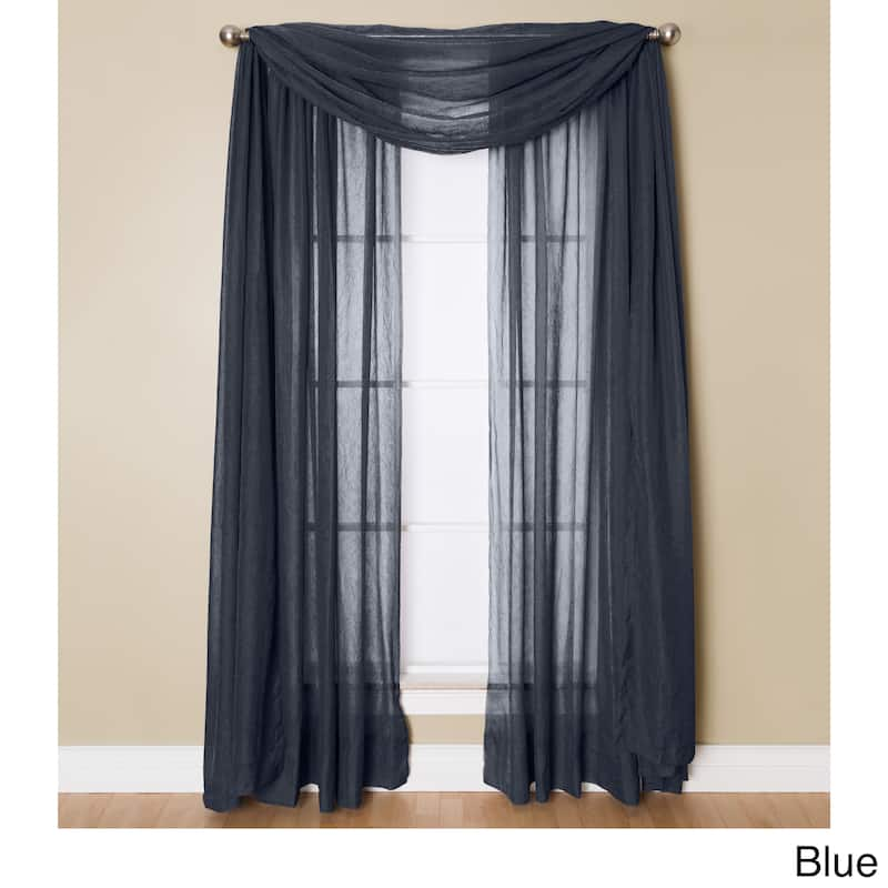 Miller Curtains Preston 216-inch Sheer Window Scarf - 48 x 216 - Cadet Blue