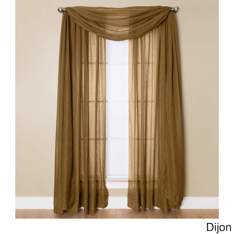 Miller Curtains Preston 216-inch Sheer Window Scarf - 48 x 216 - Dijon